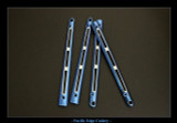 BM6X Series Ti Handles--"Chevron"  Polished Blue Ano / Satin