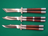 Set Of Three 29 Knives Custom Balisongs W/Wood Inserts