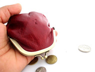 Genuine Soft leather woman mini Coins purse bag Ladies wallet case Miniature wine