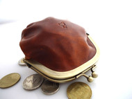 Genuine Soft leather woman mini Coins purse bag Ladies wallet case Miniature brown