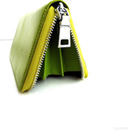 Genuine leather woman purse tote wallet zipper Coins credit Money Handbag green id new