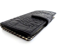 genuine real leather Case for HTC ONE book wallet handmade m7 crocodile style bl