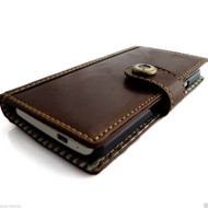 Genuine 100% leathe Case for HTC ONE book wallet handmade m7 skin brown new IL