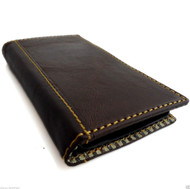 genuine vintage leather style Case for HTC ONE book wallet handmade m7 skin dark