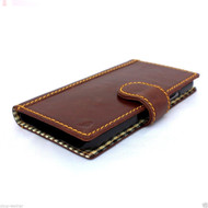 genuine italian leather case for samsung galaxy s5 book wallet magnet cover vintage brown slim cards slots daviscase