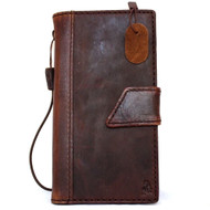 genuine Leather case hard Case for Motorola Nexus 6 book Wallet magnet losure cover cards slots slim brown daviscase