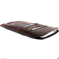 genuine italy oiled leather handmade case for iphone 6 6s regular 4.7 cover wallet credit card  luxurey thin brown slim 