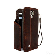 genuine vintage leather Case for GALAXY S4 CASE book wallet luxury handmade by davis case
