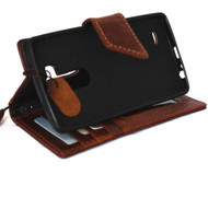 genuine italian vintage leather Case for LG G3  book wallet magnet cover luxury light brown slim handmade daviscase