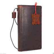 genuine natural leather Case for Samsung Galaxy note 5 book wallet luxury cover 5 slim brown daviscase
