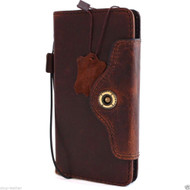 Genuine vintage leather Case for Huawei Nexus 6P book wallet luxury closure cover cards slots brown daviscase