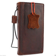 Genuine italian vintage leather case for LG Nexus 5x book wallet cover credit cards slots luxurey slim brown daviscase