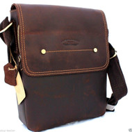 genuine Vintage Leather men's Bag Messenger for iPad air Shoulder Satchel School brown