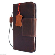 genuine oiled leather Case for LG G5 book wallet magnet closure cover luxury cards slots handmade art brown daviscase