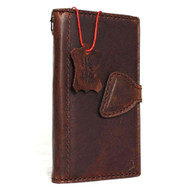 genuine real leather Case for Samsung Galaxy note edge book cards wallet magnet cover  luxury brown slim daviscase
