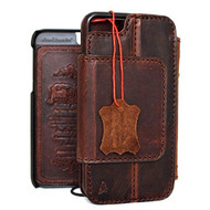 genuine vintage leather slim case for iphone 6s  4.7 cover book wallet credit card Removable magnet luxurey flip safe magnet close