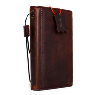 genuine Vintage oiled leather case for Microsoft  lumia 950 book wallet slim cover brown credit cards slots thin luxurey RETRO daviscase