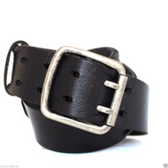 Genuine vintage Leather belt 43mm mens womens Waist handmade classic for jeans black size M free shipping!