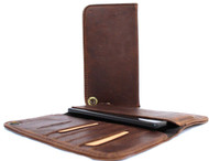 Genuine Italian leather Case for Apple iPhone 7/8 Plus  book wallet closure cover vintage brown slim daviscase