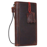 Genuine vintage leather Case for Google Pixel book wallet luxury cover pro dark brown cards slots  slim daviscase