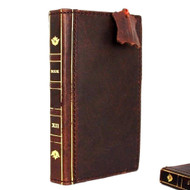 Genuine vintage leather case for iphone 7 cover bible book wallet credit card id Retro 1948 thin eu