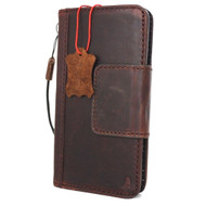 Genuine natural leather for samsung galaxy s8 Case book wallet magnet closure luxury 8 s Daviscase slim brown daviscase