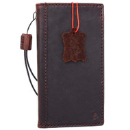 Genuine vintage leather Case For Huawei P10 book wallet cover Cards Slots holder Slim brown daviscase