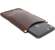 genuine leather Case for apple iphone 7 plus / iphone 6 6s plus thin cover slim holder classic brown Daviscase