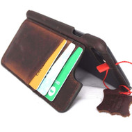 Genuine leather Case for iPhone 7 wallet cover magnetic cards slots stand holder slim vintage brown Daviscase