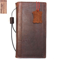 Genuine vintage leather case for Samsung Galaxy Note 8 book wallet cover slim brown cards slots Daviscase