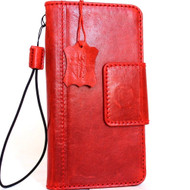 Genuine leather for samsung galaxy note 8 Case book wallet luxury natural magnetic red cover Daviscase Red  strap