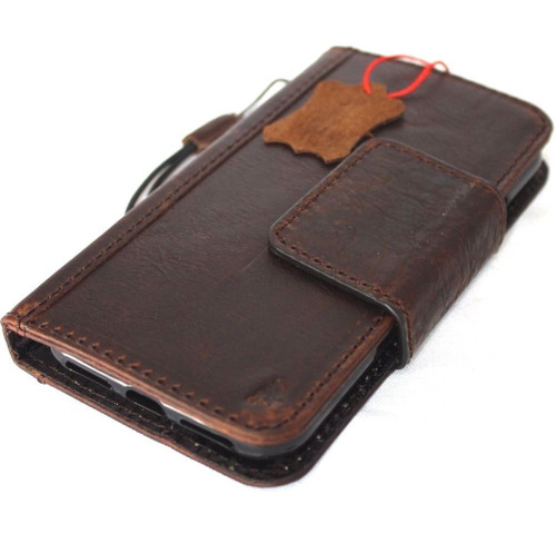 genuine leather Case for apple iphone x wallet handmade Rustic cover magnetic 