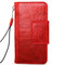 genuine leather Case for apple iphone wallet handmade Rustic cover magnetic 10 Red