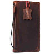 Genuine real leather Case for Oppo R11 book wallet cover Cards slots id handmade slim dark brown Davis
