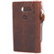 Genuine vintae leather case for LG V30 book cards wallet slim cover brown PRO