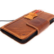 Genuine vintage leather Case for Google Pixel 2 book wallet luxury closure cover magnetic dark brown handmade cards slots AU daviscase