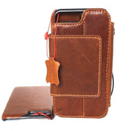 Genuine vintage leather case for iPhone 8 Plus  cover book wallet credit card Removable magnet Detachable pro flip magnetic close