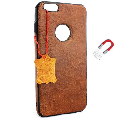 Genuine Leather Case for iPhone 8 Plus book wallet magnetic rubber cover Slim vintage brown classic Daviscase de