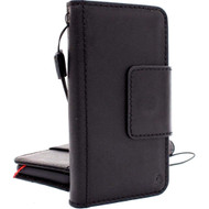 Genuine  vintage leather case for samsung galaxy s9 plus book wallet luxury gel cover slim Holder Daviscase support Black