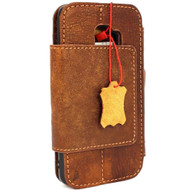 Genuine real leather Case for Samsung Galaxy S9 Plus Magnetic holder Removable vintage light brown daviscase emboss custom stamping 