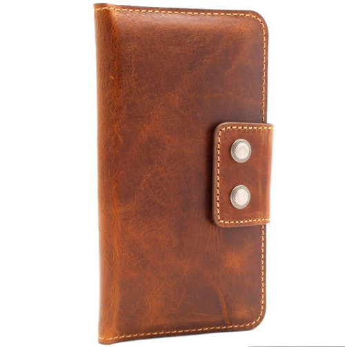 Genuine vintage leather case for samsung galaxy note 8 book s9 plus iphone 8 7 X wallet cover soft vintage slim daviscase luxury work QI wireless charging  Jafo