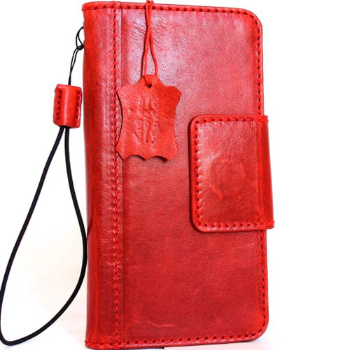 Genuine leather for samsung galaxy note 9 Case book wallet luxury natural magnetic red cover Daviscase Red  strap il
