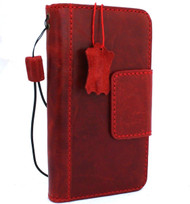 Genuine real leather Case for iPhone XS MAX vintage handmade Red wine cover credit cards classuc slots bibleTan book luxury holder lite Daviscase Jafo 