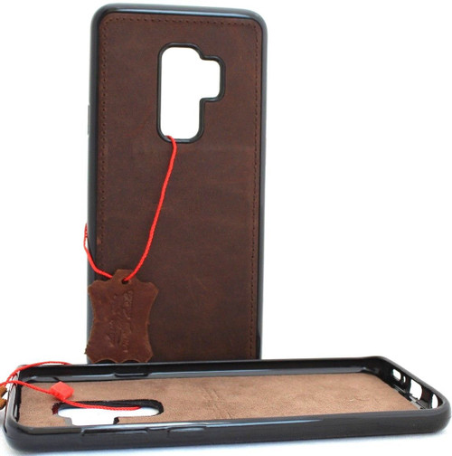Genuine Tan vintage leather case for samsung galaxy s9 plus luxury cover slim Jafo soft rubber Holder Daviscase