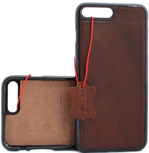 Genuine real leather Case for apple iphone 7 8 cover slim Design lite 1948 IL vintage thin hard brown prime