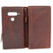 Genuine oiled leather Case for LG V40 book handmade wallet rubber holder cover luxury cards slots art dark brown daviscase de