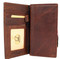 Genuine oiled leather Case for LG V40 book handmade wallet rubber holder cover luxury cards slots art dark brown daviscase pro