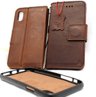 Genuine real leather Case for iPhone XR vintage cover credit cards Removable detachable magnetic slots luxury lite Daviscase Rustic Jafo fr