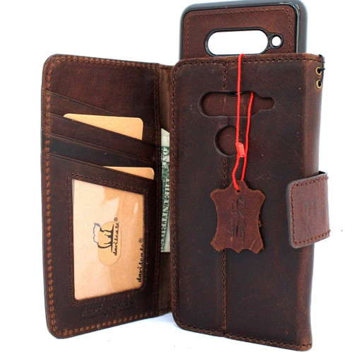 Genuine real leather Case for LG V40 book handmade wallet rubber holder cover luxury cards slots magnetic car daviscase 40 v l g au