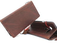 Genuine oiled full leather Case for LG V40 book handmade wallet rubber holder cover slim cards slots  art dark brown ID 